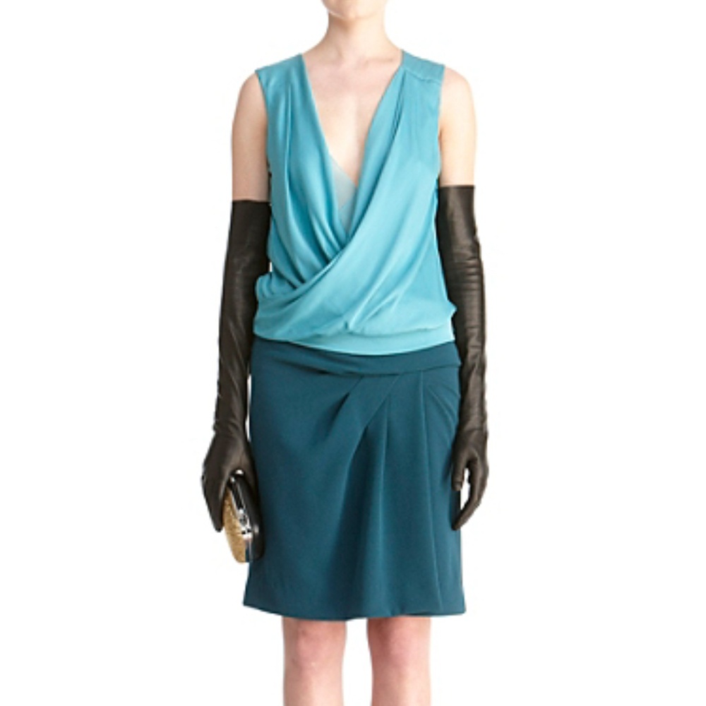 DvF DARAN SEAFOAM/EVERGLADE DRESS - size 6
